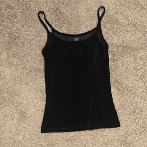 HUE Velvet Black Camisole Top